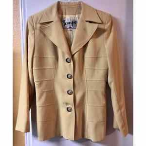Vintage Tempo Paris Jacket Blazer Lined Shoulder Pads Size 6 ⭐